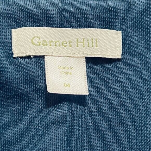 Garnet Hill Size 4 Cotton Jersey Knit One Button Blazer Navy Blue - Picture 11 of 12